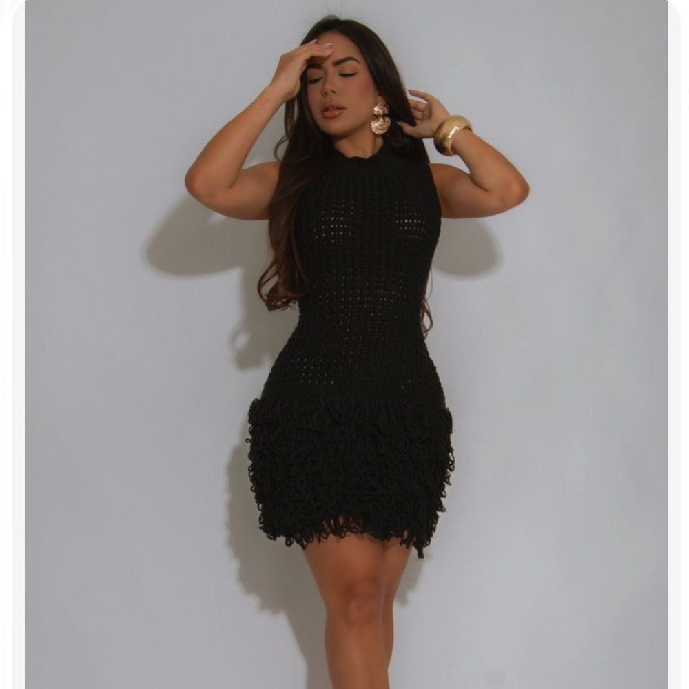 Black Crochet Dress
